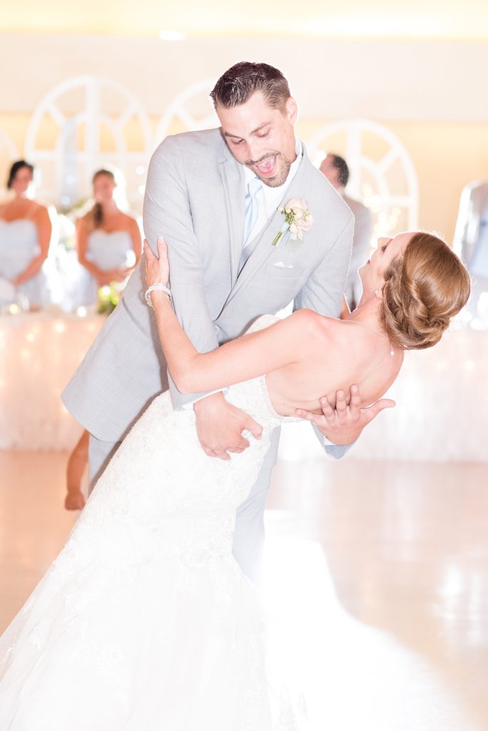 Bride and groom having their first dance