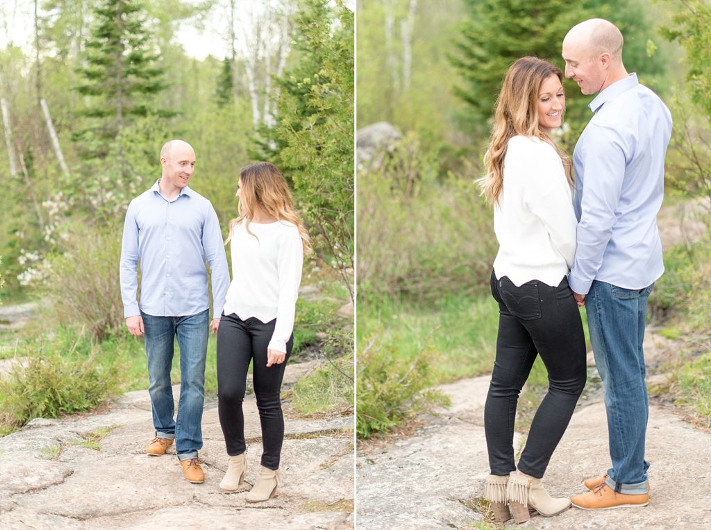 A rainy day engagement session at the Cascades