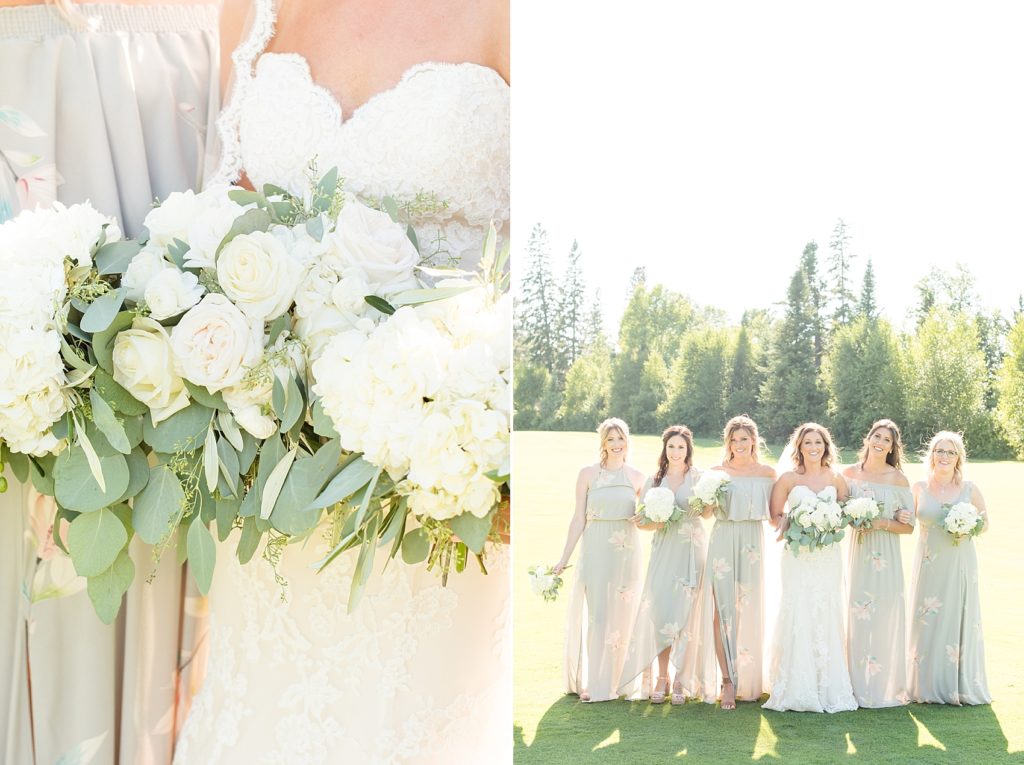 Beautiful white and green bouquets designed by Thuja Floral Design