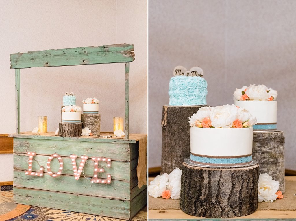 Mint and coral wedding at the Valhalla Inn in Thunder Bay with details by Little Details Design