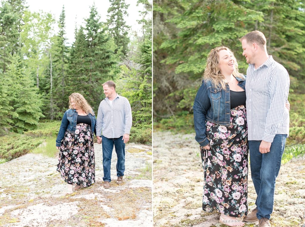 A joyful spring engagement session at Mackenzie Point in Thunder Bay