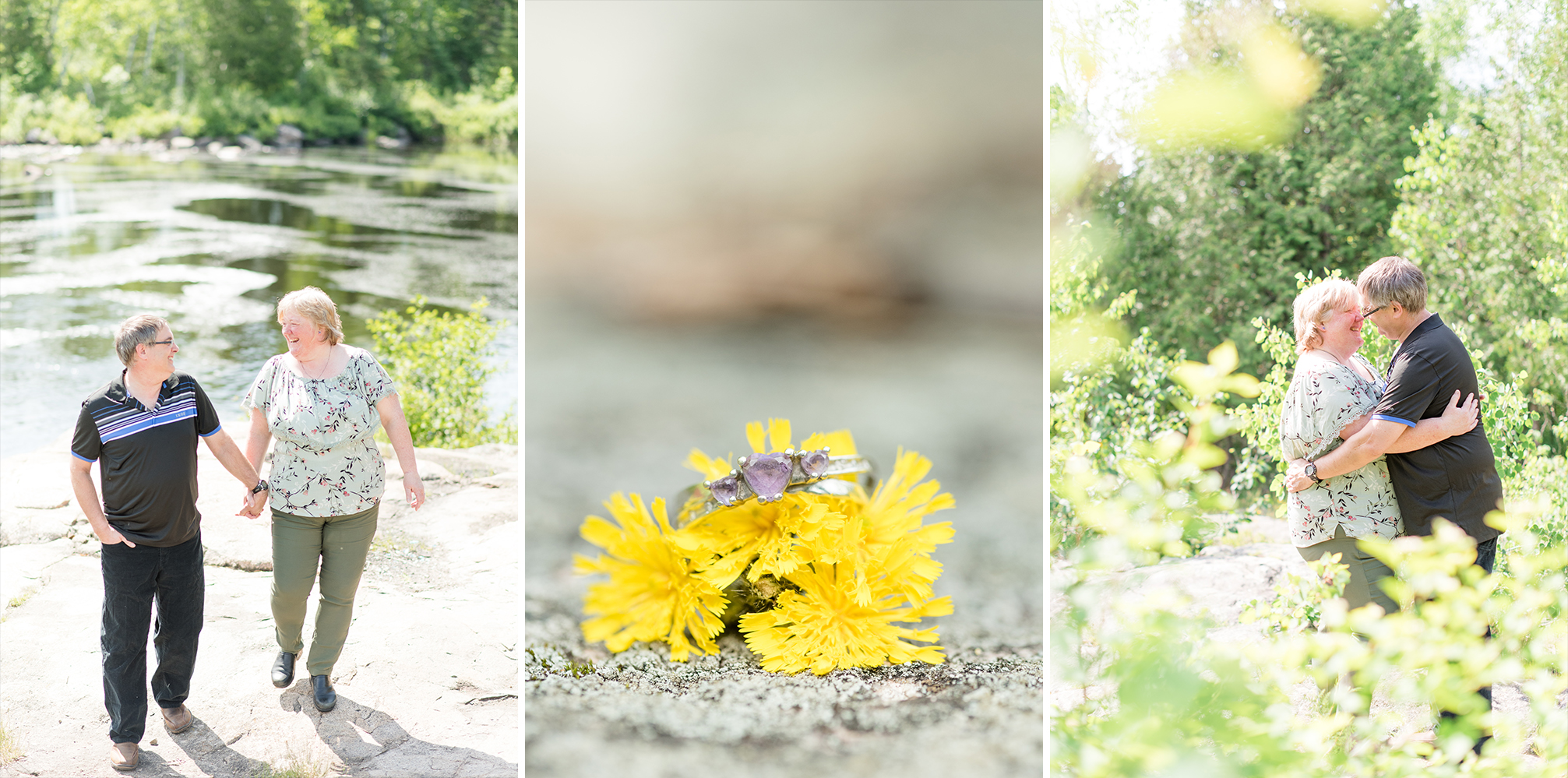 Summer engagement session at the Cascades in Thunder Bay